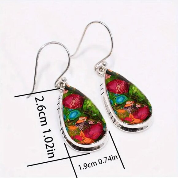 Bohemian Retro Water Drop Dangle Earrings - Picture 3 of 3